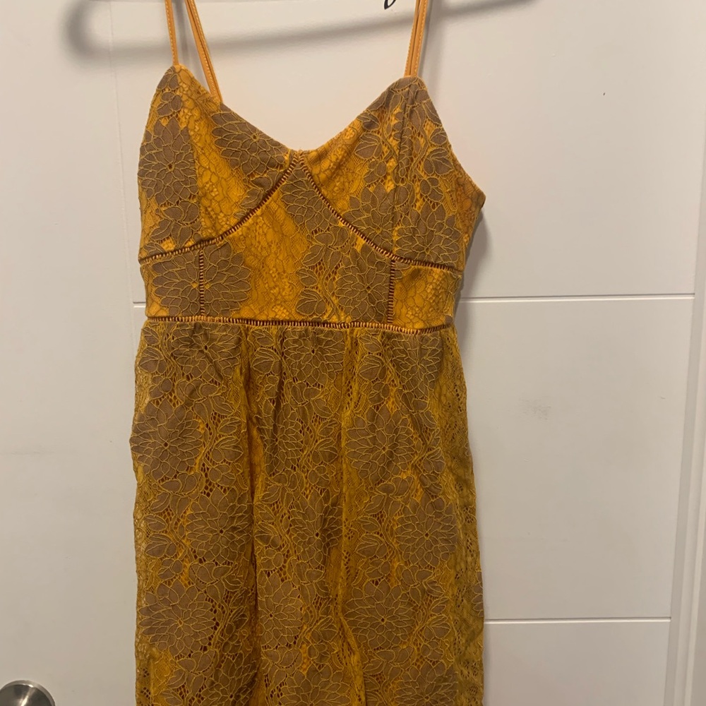 Papaya Yellow Spaghetti Strap Mini Sundress